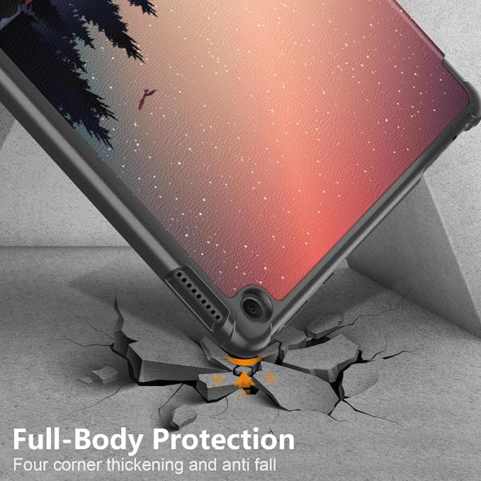 Case for Amazon Fire HD 10 Tablet 10.1" Inch Display (13th Generation, 2023 Released) - Lightweight Tri-fold Stand Cover Case + 1 Screen Protector and 1 Stylus (Forest Dusk)
