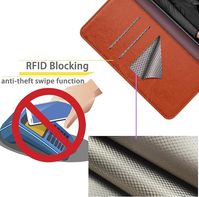 SUANPOT 【RFID Blocking for Motorola Moto G Stylus 5G (Non 2022) with Wallet case Credit Card Holder,PU Leather Flip Folio Book Phone case Cover Women Men for MotoG Stylus 5G case(Orange)