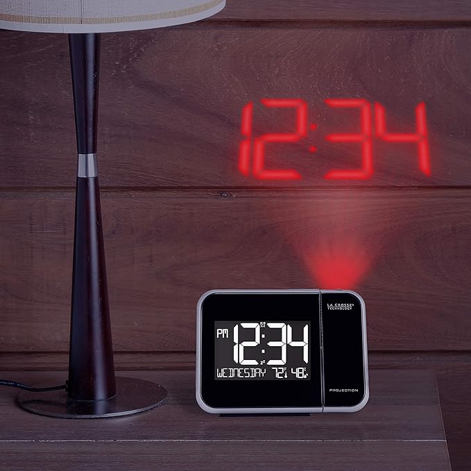 La Crosse Technology 616-1412 Projection Alarm Clock with Indoor Temperature (Pack of 6)