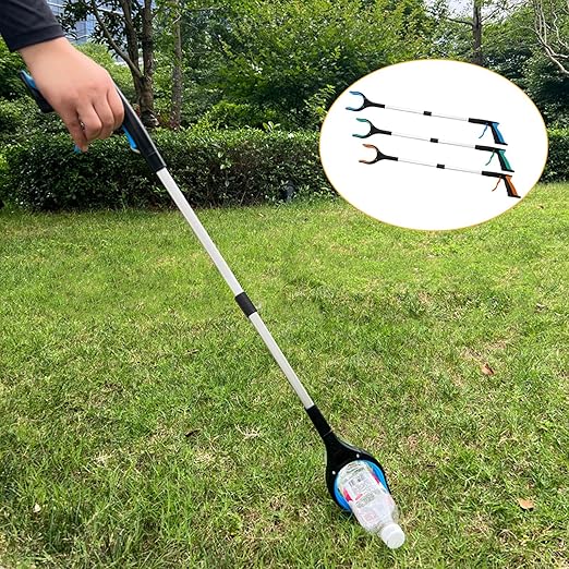 3 Pack Grabber Reacher Tool for Seniors, 32" Foldable Reacher Grabber Pickup Tool with 360° Rotating Jaw & Magnetic Tip, Lightweight Trash Picker Upper Grabbers for Garden Nabber, Litter Picker