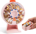 14-Day Rotating Pill Dispenser Wheel Push Button Wall-Mount or Desktop for Seniors