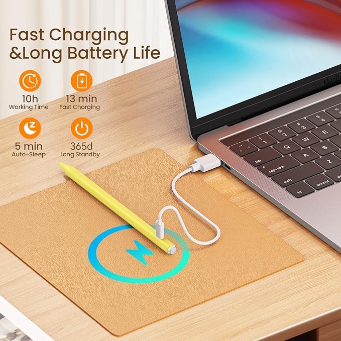 Hastraith Stylus Pen for iPad(2018-2026)-13 Mins Fast Charge with Tilt Sensitivity & Palm Rejection for iPad 11/10/9/8/7/6th Gen, Air 5/4/3/M4/M3/M2, Pro 13"/12.9"/11"/M4, Mini 7/6/5th, Yellow