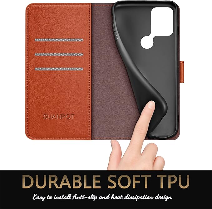 SUANPOT 【RFID Blocking for Motorola Moto G Stylus 5G (Non 2022) with Wallet case Credit Card Holder,PU Leather Flip Folio Book Phone case Cover Women Men for MotoG Stylus 5G case(Orange)