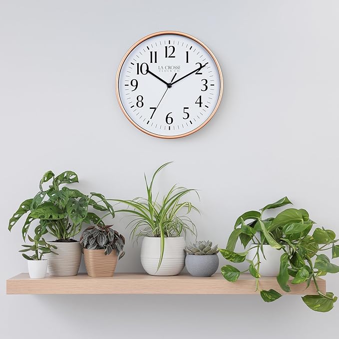La Crosse Clock 404-3025C 10 Inch Copper Basics Analog Quartz Wall Clock