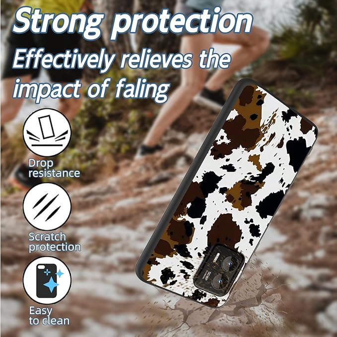 for Moto G Stylus 5G 2024 Phone Case, Soft TPU Shockproof Full Body Protection Cover 6.7" for Moto G Stylus 5G 2024, Lightweight Compatible Wireless Charging, Cow Print