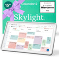 Skylight Calendar 2 - 15-inch Full HD Touchscreen Digital Calendar, Featured on Wirecutter - Wall Planner & Interactive Chore Chart, Smart Family Organizer, 16GB Storage, Wi-Fi, Wall Mount Included - Shadow Box, Silver