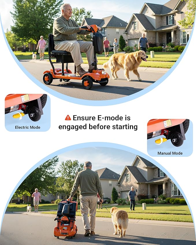 GoldSeason Foldable Mobility Scooter Lightweight & Portable, Airline & Cruise Approved for Traveling - 330LB Capacity Powered Electric Scooters for Seniors/Adults/Elderly/Handicap, 37.28 Miles Range