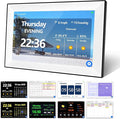 WiFi Touch Screen Digital Calendar Clock, 64 Custom Alarms, with Auto-Sync Time & Date, 7-Day Weather Forecast, Weekly Schedules Desk Clock (10.1" White)