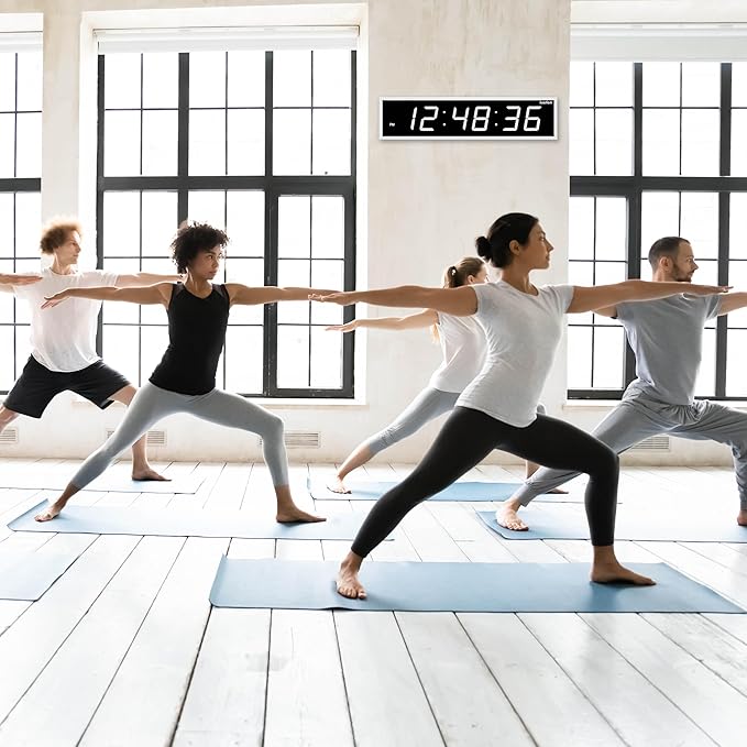 Ivation Oversized Large Digital Wall Clock - Big LED Digital Clock w/Large Display & Durable Aluminum Frame Shelf or Wall Mount (36 Inch - White) 6 Brightness Levels | Time Memory | Remote