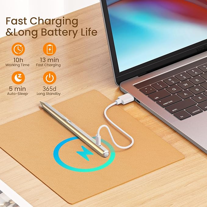 Hastraith Stylus Pen for iPad(2018-2026)-13 Mins Fast Charge with Tilt Sensitivity & Palm Rejection for iPad 11/10/9/8/7/6th Gen, Air 5/4/3/M4/M3/M2, Pro 13"/12.9"/11"/M4, Mini 7/6/5th, Metallic Gold