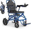 Electric Wheelchair for Adults Power Wheelchairs Lightweight Foldable Long Range All Terrain Motorized Wheelchair for Seniors Max 330 Lbs Compact Portable Airline Approved 45lbs (Blue)