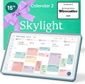 Skylight Calendar 2 - 15-inch Full HD Touchscreen Digital Calendar, Featured on Wirecutter - Wall Planner & Interactive Chore Chart, Smart Family Organizer, 16GB Storage, Wi-Fi, Wall Mount Included - Classic, Lagoon