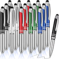 Zonon 15 Pieces 3 in 1 Ballpoint Pen with LED Flashlight and Stylus Tip Multi-Function Capacitive Pen, 1.0 mm Black Ink Metal Ballpoint for Touch Screens Nurse Teacher Gifts(Delicate Colors)