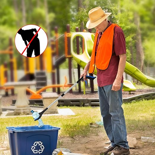 10 Pack Grabber Reacher Tool for Elderly, 32" Extra Long Litter Stick Lightweight Handy Claw Grabber for Arm Extension Garbage Gripper Trash Pick up Litter Picker Garden(Blue Classic)