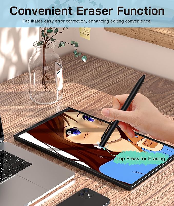 Ciscle EMR Stylus for Remarkable 2, No Charging or Bluetooth Required, Digital Pen with Palm Rejection, 4096 Pressure & Tilt Support, Eraser and 5 Replaceable Tips (Black)