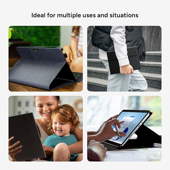 ZAGG Folio Case for Microsoft Surface Go 4 3 with Stand and Stylus Holder Black
