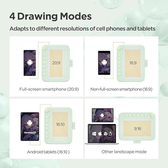 Drawing Tablet for Android Phone with 6 Hot Keys，UGEE Q6 6.5x4 inch Art Tablet with 8192Levels Battery-Free Stylus，Drawing Pad Compatible with Mac/Windows/Chrome for Drawing/Online Class/Office Notes