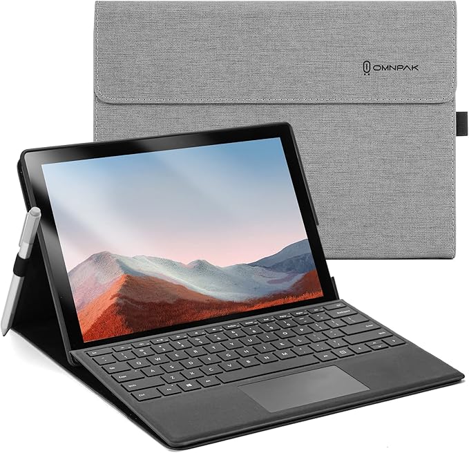 Omnpak Microsoft Surface Pro 7 Plus Case 12.3 Inch Compatible with Type Cover