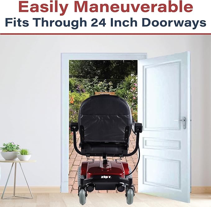 Zip’r PC Power Electric Wheelchair - Full Size Long Range Motorized Wheelchair - Electric Wheelchairs for Adults, Seniors, Elderly, Travel- Power Wheelchair 19.5 Inch Seat - Extended Battery