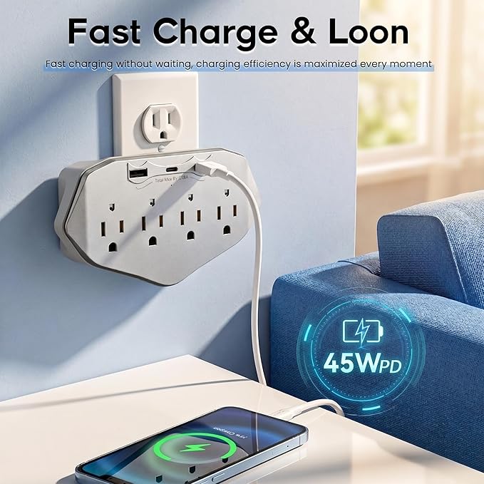 1080P WiFi Security Camera Wall Outlet - Mini Indoor Nanny Cam with Local SD Card Storage（SD Card not Included）, 120° Wide Angle, No Battery Needed Plug-in Camera for Baby/Pet/Home Security