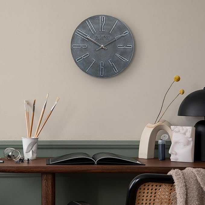 La Crosse Clock 404-3028B 11-inch Cormac Analog Quartz Wall Clock
