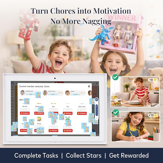 WiFi Digital Calendar Smart Family Planner:Electronic Calendar Smart Touchscreen Display with Video Call, Chore Chart & Shared Family Schedule,Gifts for Women Men, Gifts for Mom Dad