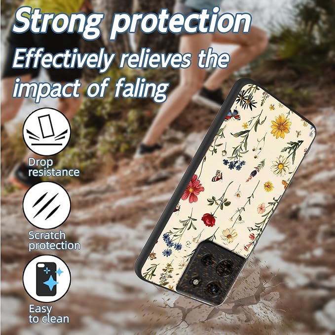 for Moto G Power 2025 Phone Case, Soft TPU Shockproof Full Body Protection Cover 6.8" for Moto G Power 2025, Lightweight Compatible Wireless Charging, Featuring Wildflowers