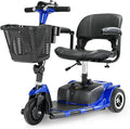 3 Wheel Mobility Scooters for Adults，Collapsible Electric Powered Wheelchair，Portable Compact Motorized Scooter for Travel，Long Range Power，Battery with Charger，Basket and Cup Holder (Blue)