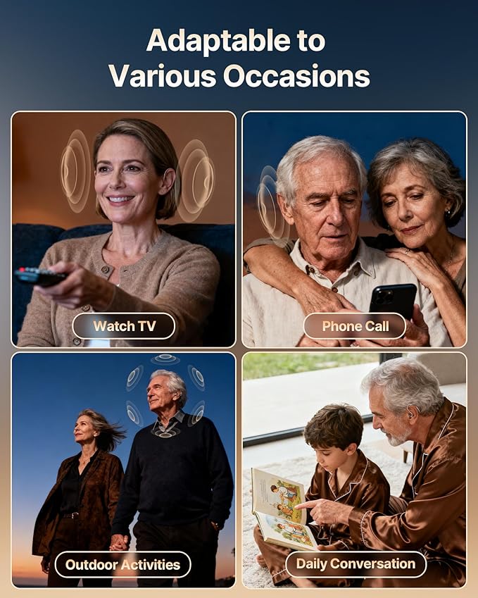 3-in-1 Rechargeable Bluetooth OTC Hearing Aids for Adults Seniors, Music Streaming | Phone Call Auto Switch, Smart Noise Cancellation, DSP 16-Channel HD Sound, 5-Level Volume, 15-Hour Battery
