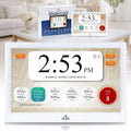 Masjidal 14-Inch Smart WiFi Digital Azan Clock Islamic Prayer Frame Touchscreen White