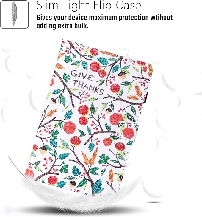 Dteck Case for Samsung Galaxy Tab S6 Lite Tablet 10.4 Inch (2024/2022/2020) - Protective Leather Folio Case with Auto Wake Sleep/Stand/Card Slots Function Cute Cartoon Lightweight Slim Cover (Fruit)