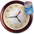 Time & Day of The Week Wall Clock with 13.5” Walnut Accent Frame – – Ideal Retirement Gift for Men and Women, Day Clock for Seniors and Retirees