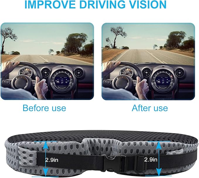2025 Upgrades Car Coccyx Seat Cushion Pad for Sciatica Tailbone Pain Relief, Heightening Wedge Booster Seat Cushion for Short People Driving, Truck Car Accessories Driver, for Office Chair