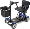 (2026 Upgrade) Lightweight Mobility Scooter for Seniors & Adults, Folding Mobility Scooters, 24.8 Miles Travel Foldable 4 Wheeler, Removable Lithium Battery, 300lb Capacity-Gloss Blue