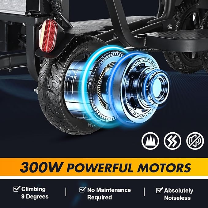 2025 New 20Miles Autopilot 1+3 Gear Speed -9.32mph Lightweight Mobility Scooters Foldable Support 300lbs, 4 Wheel Travel Powered Mobility Scooters for Adults Airline Approved