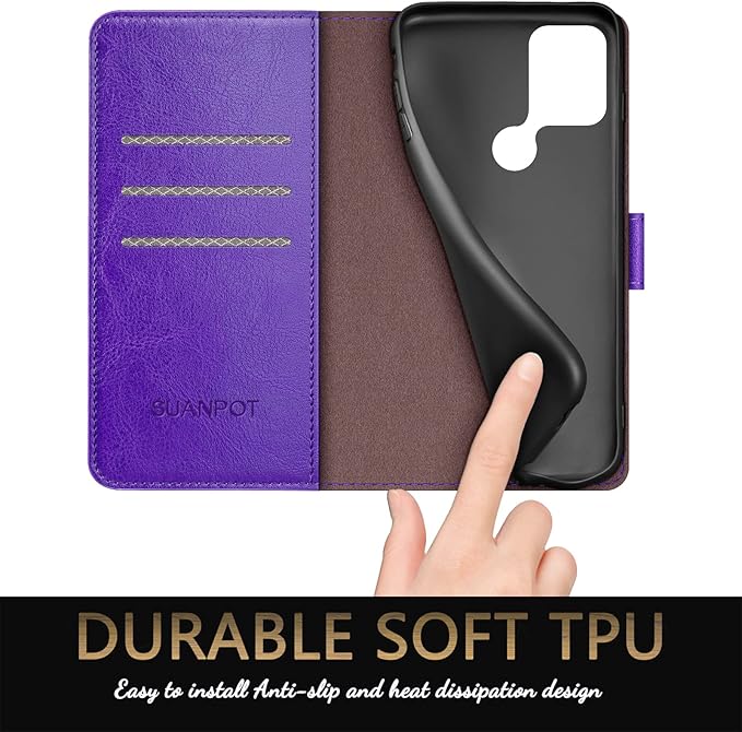 SUANPOT 【RFID Blocking for Motorola Moto G Stylus 5G (Non 2022) with Wallet case Credit Card Holder,PU Leather Flip Folio Book Phone case Cover Women Men for MotoG Stylus 5G case(Purple)