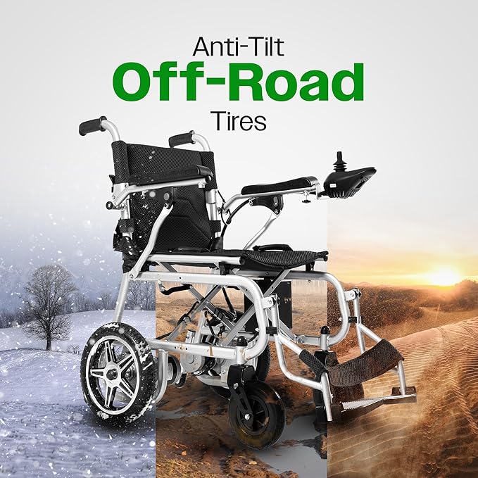 Culver Artemis Pro Lightweight Foldable Electric Wheelchairs for Seniors - 2x250W Motor Power Wheelchair - Travel/User Friendly Electric Wheelchairs for Seniors, Long Range Electric Wheelchair, Black