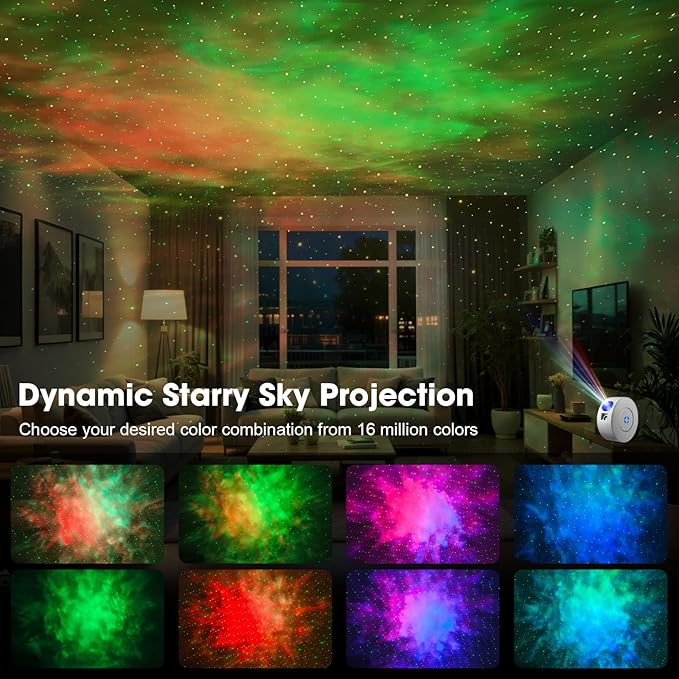 Aurviv Star Projector 900 Sqft Galaxy Night Light App Voice Control 4 Custom Scenes