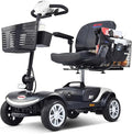 Metro Mobility 4 Wheel Electric Mobility Scooters for Adults - 300 lbs Capacity Folding Mobility Scooter for Seniors, Travel - Long Range Power Extended Battery & Easy Disassembly - White