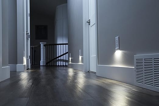 2 Pack - SnapPower MotionLight [for GFCI Outlets] - Motion Detecting LED Night Lights Built-in to Wall Plate - Bright/Dim/Off Options - Auto On/Off Sensor - (GFCI, Light Almond)