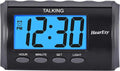 English Talking Alarm Clock for Visually Impaired - Large Numbers Desk Clock - Day Clock for Seniors - Battery Operated Large Display Alarm Clock, Digital Clock, Digital Alarm Clock (dark grey)