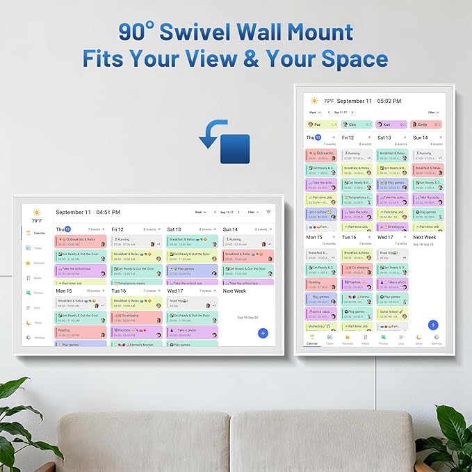 32-Inch Smart Digital Wall Calendar 1080P IPS Touchscreen Weekly Monthly Planner