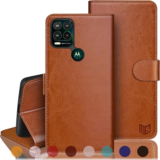 SUANPOT 【RFID Blocking for Motorola Moto G Stylus 5G (Non 2022) with Wallet case Credit Card Holder,PU Leather Flip Folio Book Phone case Cover Women Men for MotoG Stylus 5G case(Light Brown)
