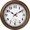45MinST 12 Inch Indoor/Outdoor Retro Round Waterproof Wall Clock with Thermometer, Silent Non-Ticking Battery Operated Quality Quartz Wall Clock Home/Patio Decor(Bronze)