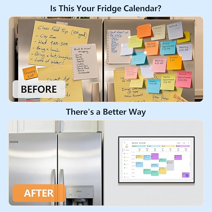 Digital Calendar, 15.6 Inch Wall Planner Electronic Calendar & Chore Chart, Smart Touchscreen Interactive Display for Family Schedules, Great for Organizing Your Routines, Wall & Desk Mountable, Gifts for Women Men, Gifts for Mom Dad
