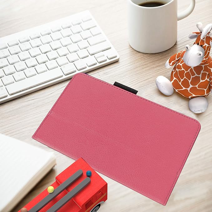 Case for Amazon Fire HD 10 Tablet 10.1" Inch Display (13th Generation, 2023 Released) - Slim Lightweight Folio Stand Cover PU Leather Case + 1 Screen Protector and 1 Stylus (Pink)
