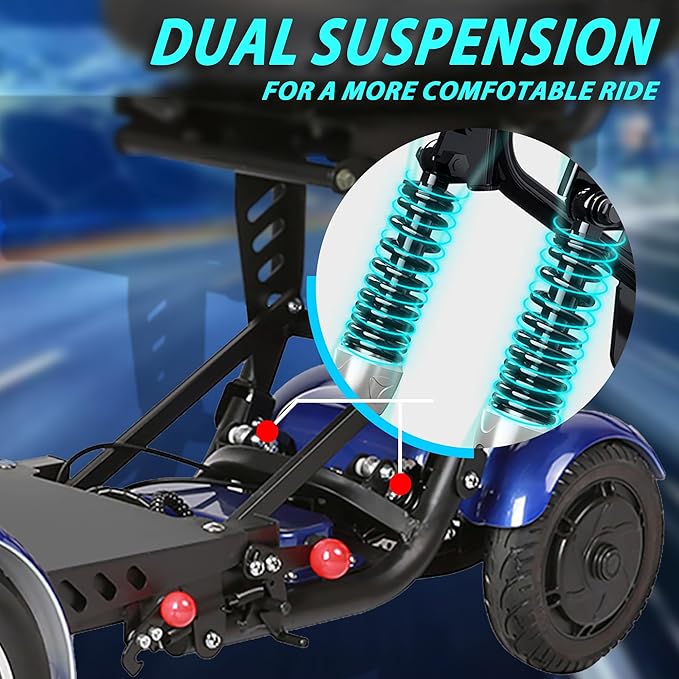 Mobility Scooter for Seniors & Adults – Lightweight Folding 4-Wheel Electric Scooter with Basket, 500W Dual Motor, 11MPH, 30-Mile Range, 3-Speed Modes, Compact Foldable Mobiltiy Scooters