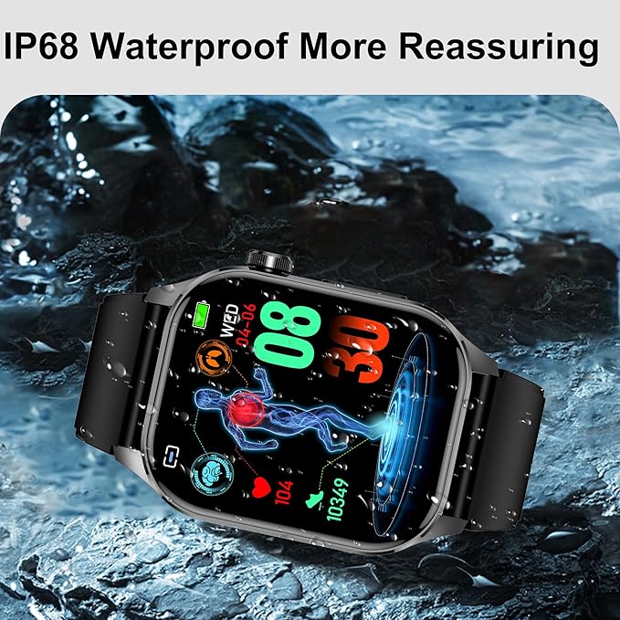 WisePath Advanced Health Smartwatch Heart Rate Blood Oxygen Temperature Blood Pressure Sleep Monitor Blue