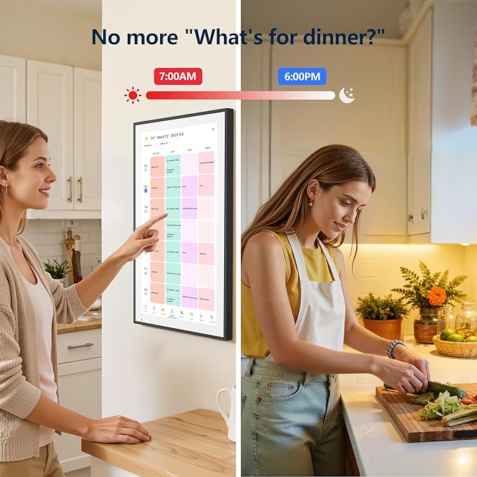 Digital Calendar, 15.6 Inch Wall Planner Electronic Calendar & Chore Chart, Smart Touchscreen Interactive Display for Family Schedules, Great for Organizing Your Routines, Wall & Desk Mountable, Gifts for Women Men, Gifts for Mom Dad