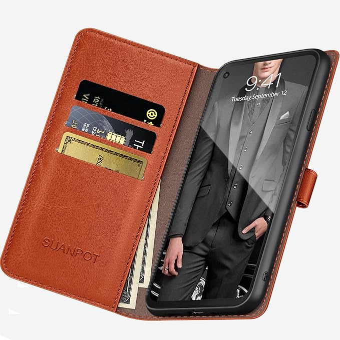 SUANPOT 【RFID Blocking for Motorola Moto G Stylus 5G (Non 2022) with Wallet case Credit Card Holder,PU Leather Flip Folio Book Phone case Cover Women Men for MotoG Stylus 5G case(Orange)